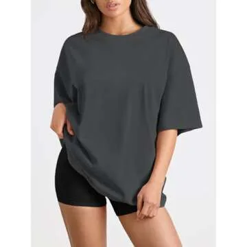 Trendy Queen Womens Oversized Summer T Shirts Business Casual Dressy Tops Beach Vacation Clothes Spr...