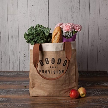 Now Designs 17" Burlap Market Tote for Durable Shopping