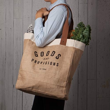 Now Designs 17" Burlap Market Tote for Durable Shopping