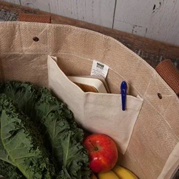 Now Designs 17" Burlap Market Tote for Durable Shopping