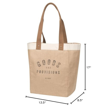 Now Designs 17" Burlap Market Tote for Durable Shopping