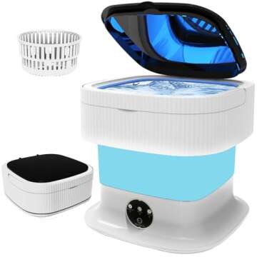 Mini Washing Machine, 16L Foldable Portable Washer and Dryer, Collapsible Compact Washing Machine, S...