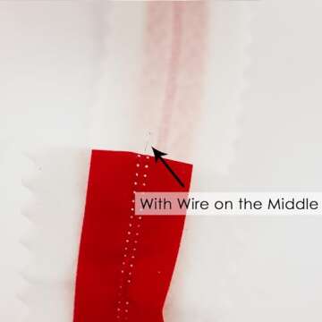 MEEDEE Christmas Felt Ribbon 2.5 Inch Wired Felt Ribbon 10 Yards White Felt with Red Velvet Middle Rickrack Cutout Christmas Ribbon for Christmas Tree Decoration, Topper Bow, Ribbon Garland