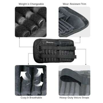 Pair of Adjustable Ankle/Wrist Weights Can Be Adjusted Weight Size - 2 x Weight Wraps Leg and Hand W...