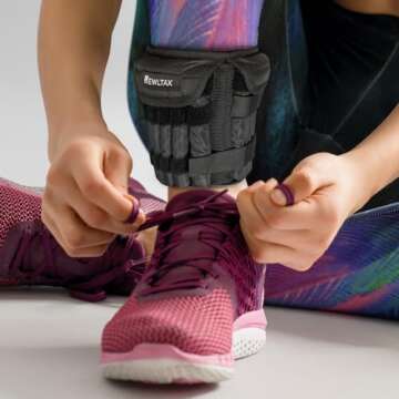 Pair of Adjustable Ankle/Wrist Weights Can Be Adjusted Weight Size - 2 x Weight Wraps Leg and Hand Weights For Walking Running Exercises - Adjustable Weights (5-LB Each (10-LB Total)