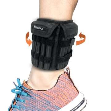 Pair of Adjustable Ankle/Wrist Weights Can Be Adjusted Weight Size - 2 x Weight Wraps Leg and Hand Weights For Walking Running Exercises - Adjustable Weights (5-LB Each (10-LB Total)