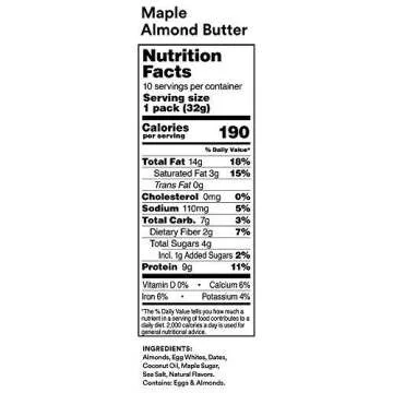 RX Nut Butter Almond Butter Snack Pack - Maple Flavor - 10 Packs