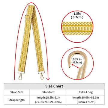 ZOOEASS Adjustable Wide Canvas Guitar Style Bag Strap