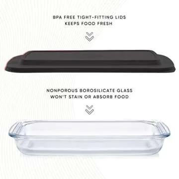 JoyFul 8pc Glass Bakeware Set for Joyful Cooking