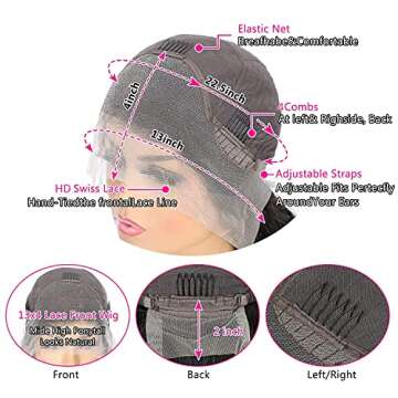 Siyun Show Loose Deep Wave Lace Front Wigs Human Hair 180% Density 13x4 HD Lace Front Wigs Human Hair Pre Plucked Transparent Lace Frontal Wigs Brazilian Virgin Human Hair Natural Color 28 Inch