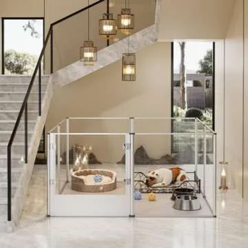 Stylish Dog Clear Playpen Fence with Waterproof Pad