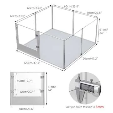 Stylish Dog Clear Playpen Fence with Waterproof Pad