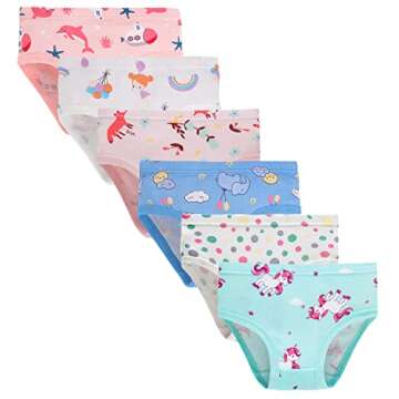 Hahan Baby Soft Cotton Panties Little Girls Underwear Mermaid Toddler Briefs 2T Multi Color
