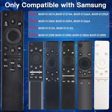 Replacement for Samsung Smart TV Remote,Voice Control Compatible with 2022 BN59-01385A,for Most 2018 to 2022 Smasung Crystal UHD QLED The Frame QLED 4K 8K Smart TVs