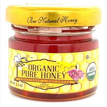Case of 15 1.1oz Jars of ORGANIC Wildflower Honey ~ 1 oz Kosher jars great for Hotels, Restaurants, ...