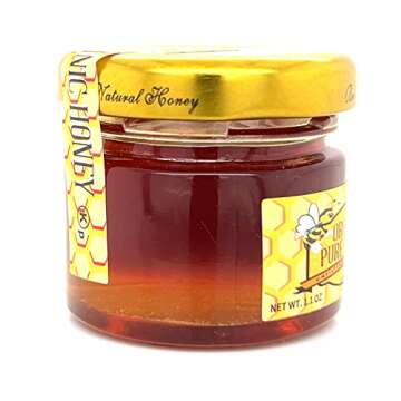 Case of 15 1.1oz Jars of ORGANIC Wildflower Honey ~ 1 oz Kosher jars great for Hotels, Restaurants, Corporate Events, Weddings, and more
