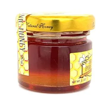 Case of 15 1.1oz Jars of ORGANIC Wildflower Honey ~ 1 oz Kosher jars great for Hotels, Restaurants, Corporate Events, Weddings, and more