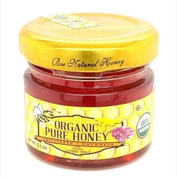 Case of 15 1.1oz Jars of ORGANIC Wildflower Honey ~ 1 oz Kosher jars great for Hotels, Restaurants, Corporate Events, Weddings, and more