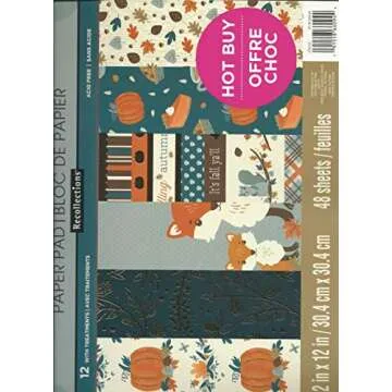 Craft Smith Recollections Pumpkin Spice Autumn Paper Pad 48 Sheets 12” x 12”