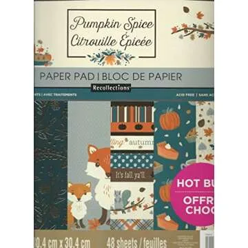 Craft Smith Recollections Pumpkin Spice Autumn Paper Pad 48 Sheets 12” x 12”