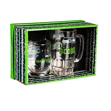 NFL Seattle Seahawks Wine Glass & Beer Mug Gift Set