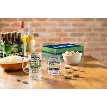 NFL Seattle Seahawks Wine Glass & Beer Mug Gift Set