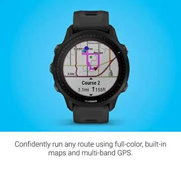 Garmin Forerunner® 955 Solar, GPS Running Smartwatch with Solar Charging Capabilities, Tailored to Triathletes, Long-Lasting Battery, Black - 010-02638-00