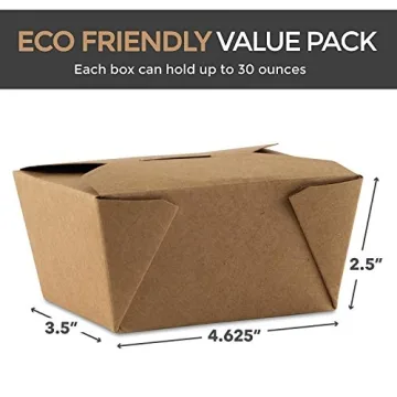 Eco-Friendly Kraft Take Out Containers - 50 Pack