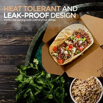 Eco-Friendly Kraft Take Out Containers - 50 Pack