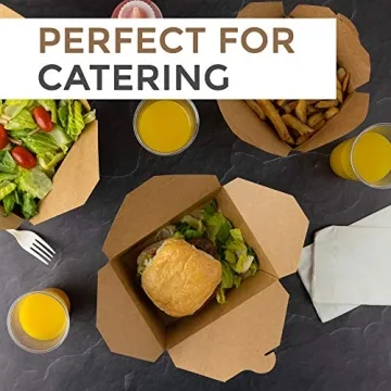 Eco-Friendly Kraft Take Out Containers - 50 Pack