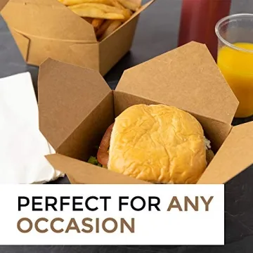 Eco-Friendly Kraft Take Out Containers - 50 Pack