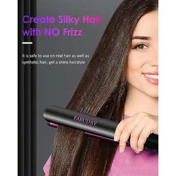 Fabuday Flat Iron Hair Straightener Dual Voltage - Heat Up Quickly, LCD Display & Auto Shut-Off, 12 Adjustable Temp Hot Iron for All Hair Types, 1 Inch Floating Ceramic Plates