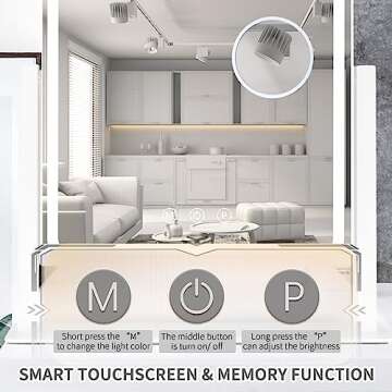 SLIMOON Hollywood Vanity Mirror with Lights, Lighted Makeup Mirror with Detachable 10X Magnification Mirror, 3 Colors, 360°Rotation Rechargeable Desk Makeup Mirror with Lights White