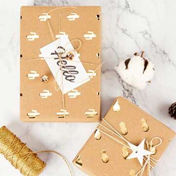 Kraft Wrapping Paper with Gold Foil for Thoughtful Gifts