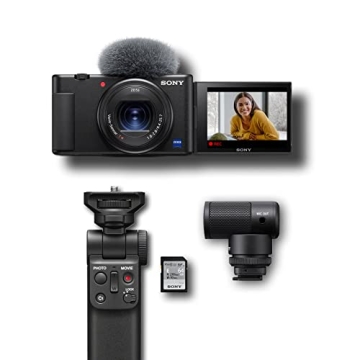 Sony ZV-1 Flip Screen Vlogging Camera for YouTube - Built-in Mic, 4K Video, Touchscreen, Live Stream...