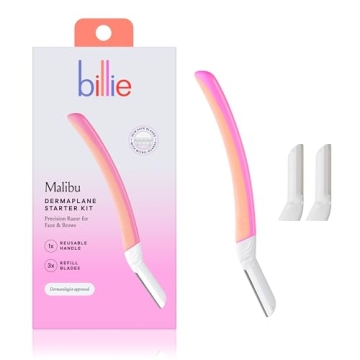 Billie Dermaplaning Starter Kit - Reusable Handle + 3 Blades - Precision Facial Hair Removal