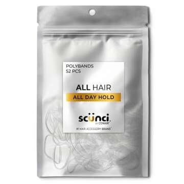 Scunci 1616503A048 Clear No Damage Poly Bandstm 52 Count