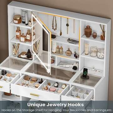 AOGLLATI Makeup Vanity with 3 Lighting Modes and Storage