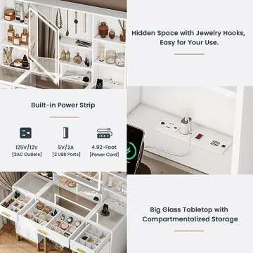 AOGLLATI Makeup Vanity with 3 Lighting Modes and Storage