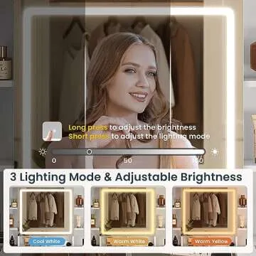 AOGLLATI Makeup Vanity with 3 Lighting Modes and Storage