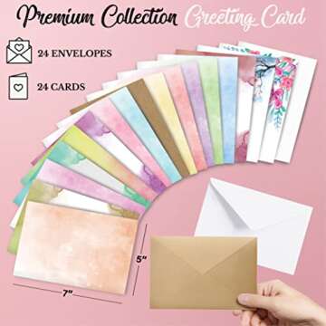 Card Making Kits For Adults And Kids- 24 Blank Greeting Cards And Envelopes With Supplies And Stamp ...