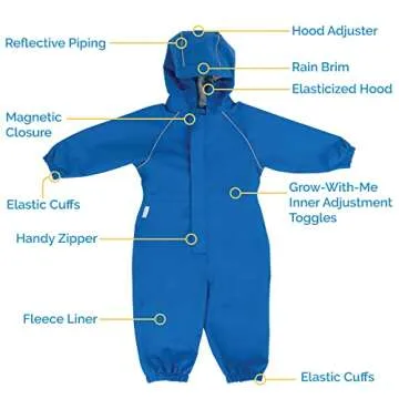 JAN & JUL Rain Suit for Baby Girls and Boys, Waterproof Coverall (Cozy-Dry: Yellow, Size: 2 Years)