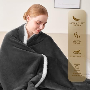 Soft and Warm BEAUTEX Sherpa Fleece Throw Blanket
