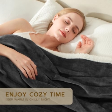 Soft and Warm BEAUTEX Sherpa Fleece Throw Blanket