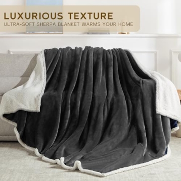 Soft and Warm BEAUTEX Sherpa Fleece Throw Blanket