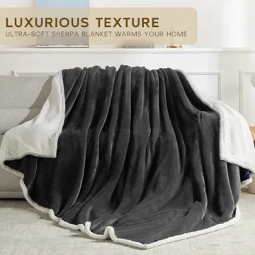 Soft and Warm BEAUTEX Sherpa Fleece Throw Blanket
