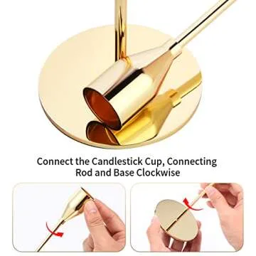 Luxury Oatnauxil Gold Candle Holders Set for Weddings