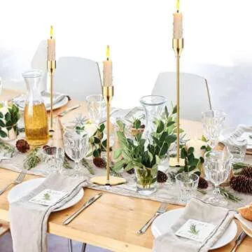 Luxury Oatnauxil Gold Candle Holders Set for Weddings