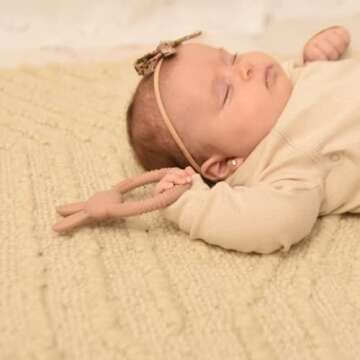 Silicone Baby Bunny Teething Toys - Silicone Teether Toys for Babies 0-6 Months - Cute Animal-Shaped Teething Relief, Easy to Clean Teething Ring - Newborn Essentials Must Have (Bunny/Mauve)