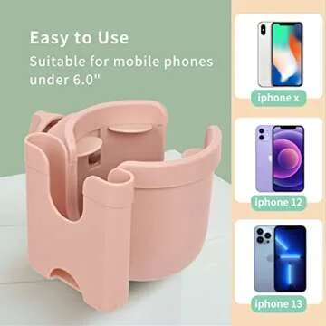 Suranew Adjustable Stroller Cup Holder with Phone Holder